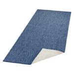 Tapis de couloir Miami Fibres synthétiques - Bleu jean - 80 x 350 cm