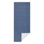 Tapis de couloir Miami Fibres synthétiques - Bleu jean - 80 x 350 cm