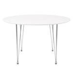 Table Calau I Blanc - Bois manufacturé - Métal - 100 x 73 x 100 cm