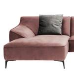 Ecksofa Rosas I Samt - Mauve - Longchair davorstehend links