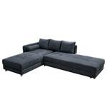 Ecksofa Latur II Webstoff - Marineblau - Longchair davorstehend rechts