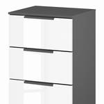 Buffet SKØP x4 Blanc brillant / Graphite - Largeur : 40 cm - Couleurs du corps