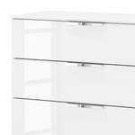 Ladekast SKØP x5 Hoogglans wit/alpinewit - Breedte: 80 cm - Chrome