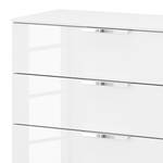 Ladekast SKØP x4 Hoogglans wit/alpinewit - Breedte: 80 cm - Chrome