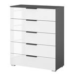 Buffet SKØP x5 Blanc brillant / Graphite - Largeur : 80 cm - Couleurs du corps