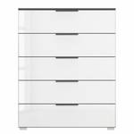 Buffet SKØP x5 Blanc brillant / Graphite - Largeur : 80 cm - Couleurs du corps