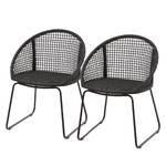 Chaise Tamare (lot de 2) Matière plastique / Acier - Noir - Gris foncé