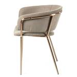 Chaise à accoudoirs Vilhena II (lot de 2 Tissu / Acier - Taupe / Or rosé