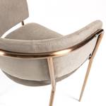 Chaise à accoudoirs Vilhena II (lot de 2 Tissu / Acier - Taupe / Or rosé