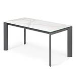 Table Retie I (Extensible) - Marbre / Acier - Imitation marbre blanc - Largeur : 160 cm - Anthracite