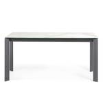 Table Retie I (Extensible) - Marbre / Acier - Imitation marbre blanc - Largeur : 160 cm - Anthracite