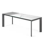 Table Retie I (Extensible) - Marbre / Acier - Imitation marbre blanc - Largeur : 160 cm - Anthracite