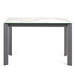 Table Retie I (Extensible) - Marbre / Acier - Imitation marbre blanc - Largeur : 120 cm - Anthracite