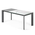 Table Retie I (Extensible) - Marbre / Acier - Imitation marbre blanc - Largeur : 120 cm - Anthracite