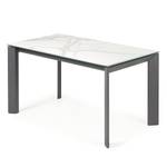 Table Retie I (Extensible) - Marbre / Acier - Imitation marbre blanc - Largeur : 140 cm - Anthracite