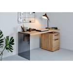 Bureau LUX C 140 Kernbeukenhouten look/grijs glas