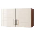 Hängeschrank Nevada Hochglanz Creme / Nussbaum Dekor - Breite: 100 cm