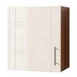 Hängeschrank Nevada Hochglanz Creme / Nussbaum Dekor - Breite: 50 cm