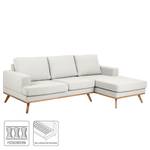 Ecksofa Holsbeek I Webstoff - Longchair davorstehend rechts - Braun