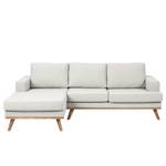 Ecksofa Holsbeek I Webstoff - Longchair davorstehend links - Braun