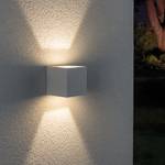 LED-wandlamp Cybo I aluminium - 2 lichtbronnen - Wit