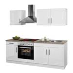 Küchenzeile Varel I Hochglanz Weiß / Weiß - Mit Elektrogeräten