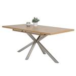 Eettafel Jurien (met uitschuiffunctie) - Eikenhouten look/Zilverkleurig