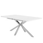 Table Jurien (Avec rallonge) - Blanc / Chrome - Chrome brillant