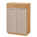 Kast Loveno III deels massief eikenhout/metaal - Taupe - Breedte: 72 cm