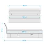 Bedframe Veneta (3-delig) wit/Sonoma eikenhouten look - Beukenhouten look/wit