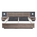 Bedframe Lunden Bruin - Plaatmateriaal - 317 x 93 x 207 cm