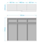 Armoire à portes coulissantes Candelo Largeur : 270 cm - 2 porte