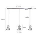 Hanglamp Tripolos staal / glas - 3 lichtbronnen