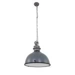 Suspension Bikkel Acier / Verre - 1 ampoule - Gris