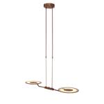 Suspension LED Zenith I Acier - 2 ampoules - Marron