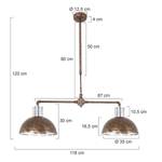 Hanglamp Brooklyn II staal - Bruin - Aantal lichtbronnen: 2