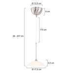LED-hanglamp Monarch I melkglas / staal - 1 lichtbron - Zilver