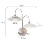 LED-wandlamp Monarch melkglas / staal - Zilver - Aantal lichtbronnen: 2