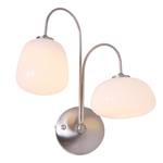 LED-wandlamp Bollique melkglas / ijzer - 2 lichtbronnen