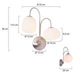 LED-wandlamp Bollique melkglas / ijzer - 2 lichtbronnen