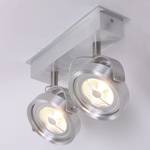 LED-plafondlamp Mexlite II aluminium - Zilver - Aantal lichtbronnen: 2