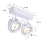 Plafonnier LED Mexlite II Aluminium - Blanc - Nb d'ampoules : 2