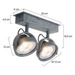 Plafonnier LED Mexlite II Aluminium - Gris - Nb d'ampoules : 2