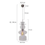 Hanglamp Anne II transparant glas / ijzer - 1 lichtbron