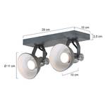 LED-spot Brooklyn ijzer / aluminium - 1 lichtbron - Grijs - Aantal lichtbronnen: 2