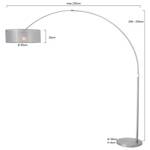 Staande lamp Gramineus IV textielmix / aluminium - 1 lichtbron - Zilver