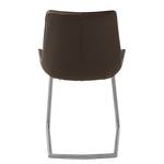 Chaises cantilever Saval II (lot de 2) Imitation cuir / Acier inoxydable - Cappuccino