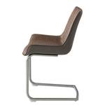 Chaises cantilever Saval III (lot de 2) Imitation cuir / Acier inoxydable - Marron vintage