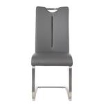 Chaises cantilever Ratos (lot de 2) Imitation cuir / Acier inoxydable - Gris