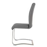 Chaises cantilever Ratos (lot de 2) Imitation cuir / Acier inoxydable - Gris